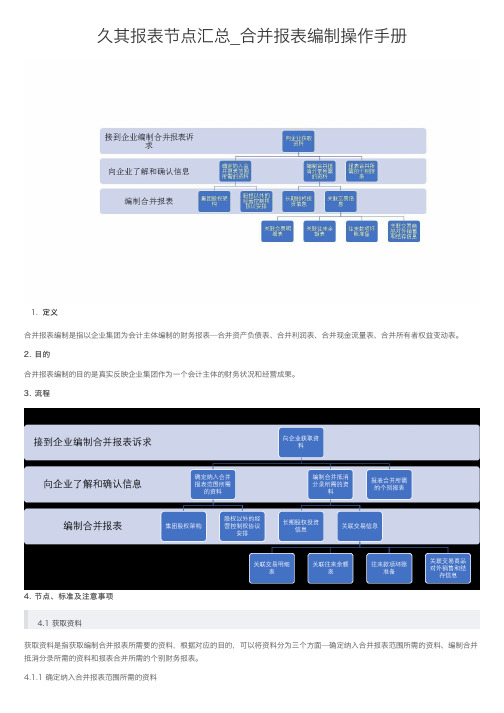 久其报表节点汇总_合并报表编制操作手册