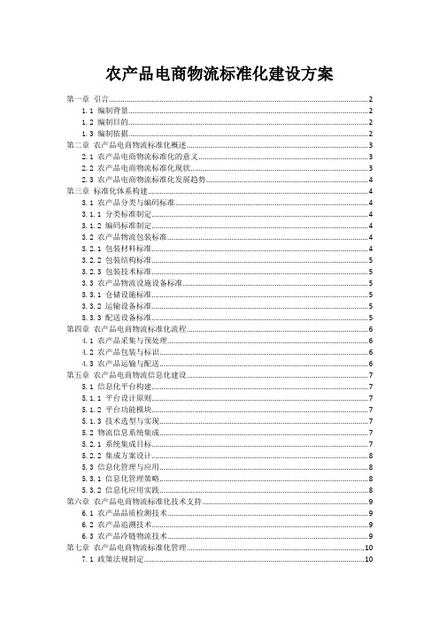 农产品电商物流标准化建设方案