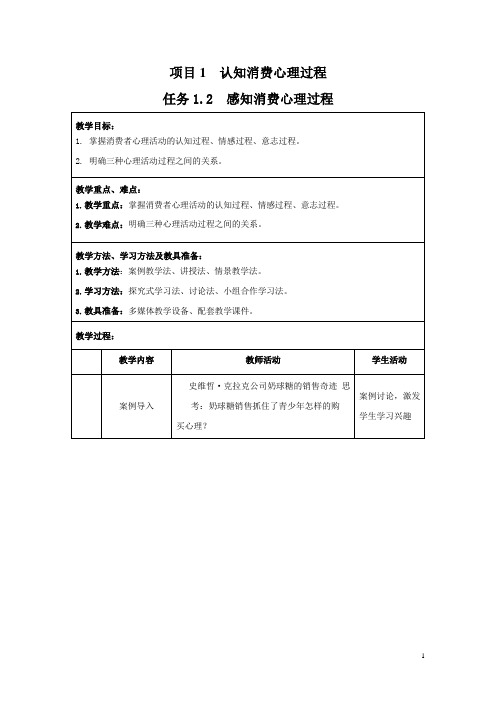 感知消费心理过程