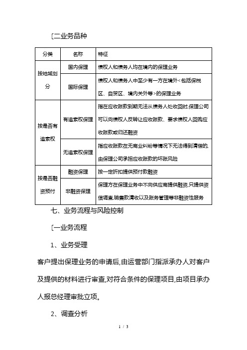 商业保理类型+业务流程图