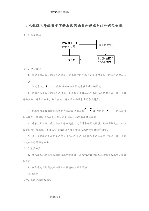 反比例函数知识点归纳(重点)