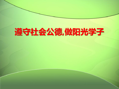 公德教育主题班会：守社会公德 做阳光学子