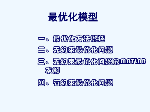 数学建模最优化模型