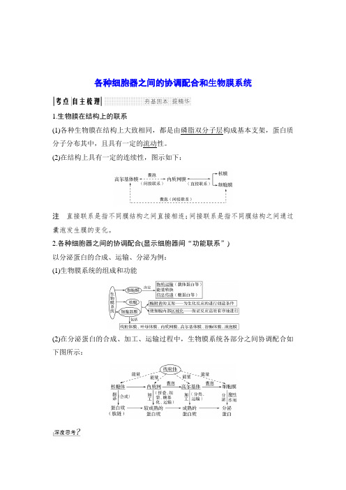 最经典总结-各种细胞器之间的协调配合和生物膜系统