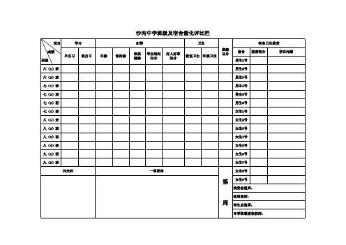 班级量化评比表