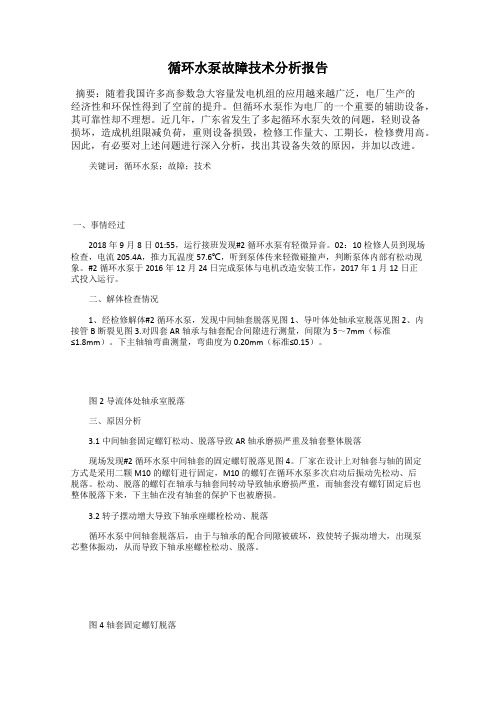 循环水泵故障技术分析报告