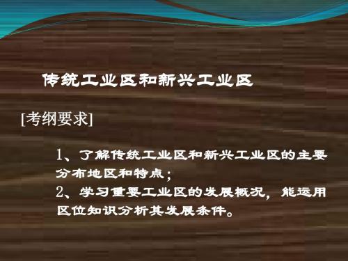 高三地理复习 传统工业区和新兴工业区课件