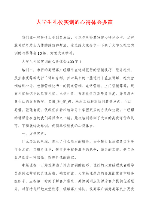 大学生礼仪实训的心得体会多篇