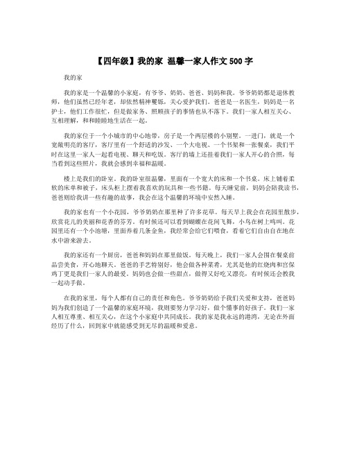 【四年级】我的家 温馨一家人作文500字