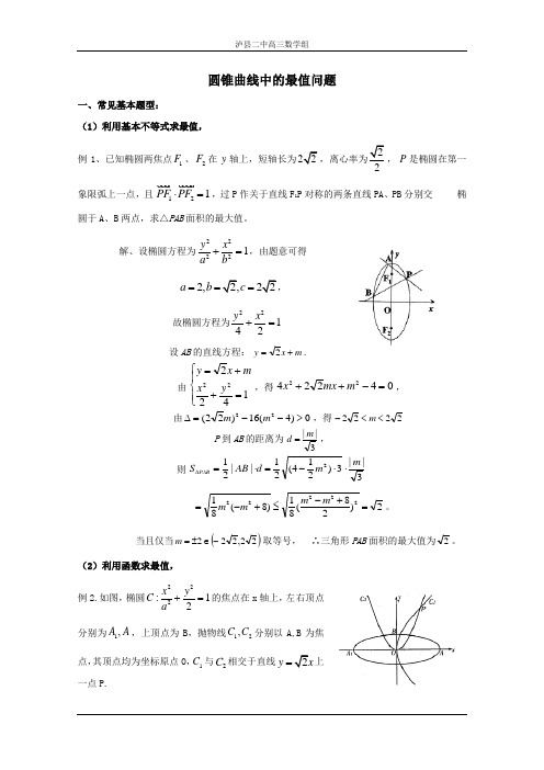 圆锥曲线中的最值问题