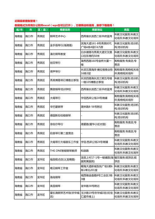 2020新版海南省琴行工商企业公司商家名录名单黄页联系方式大全179家