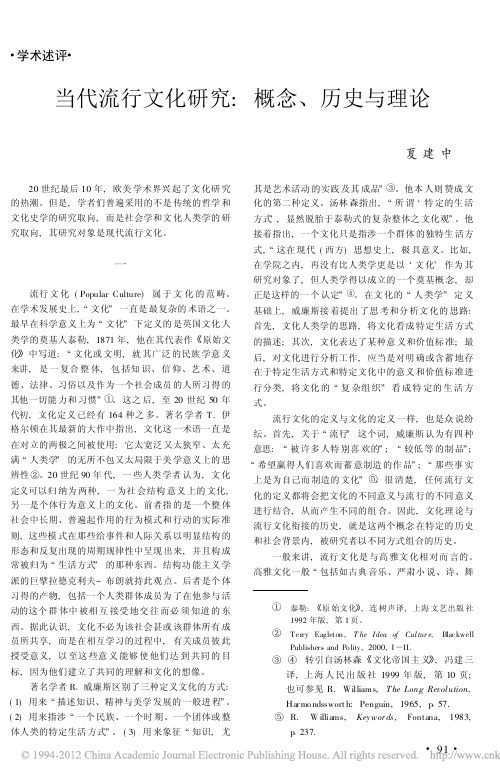 当代流行文化研究_概念_历史与理论_夏建中