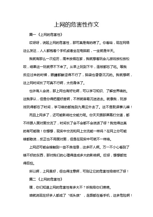 上网的危害性作文