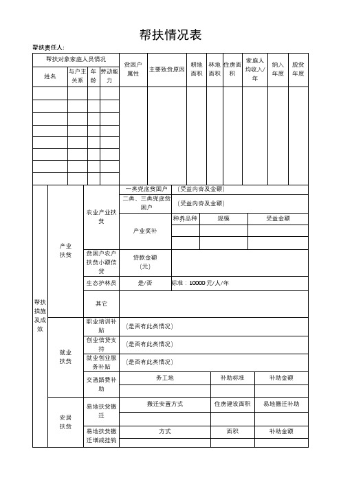 帮扶情况表【模板】