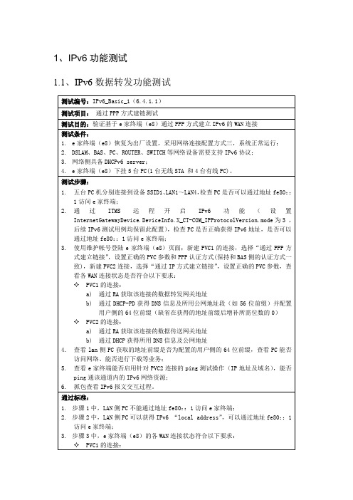 IPv6功能测试