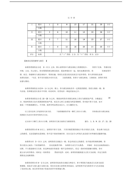 (完整版)人际关系综合诊断量表.doc