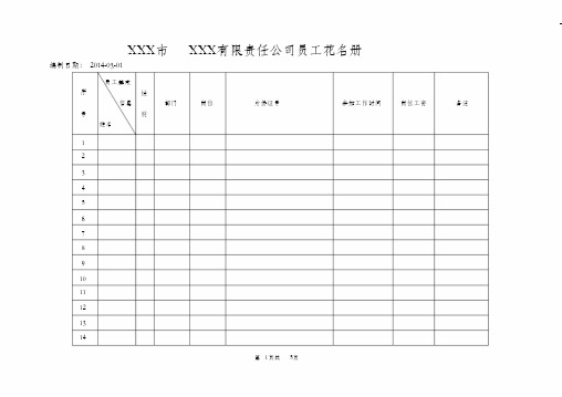 (精编)公司员工花名册(模板)