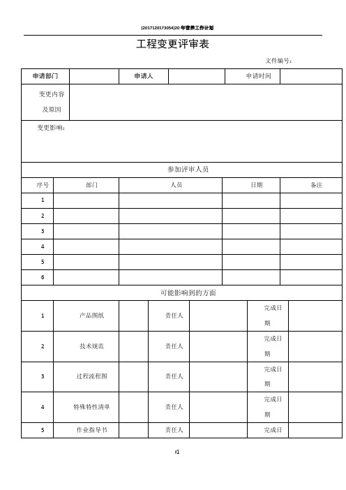 工程变更评审表