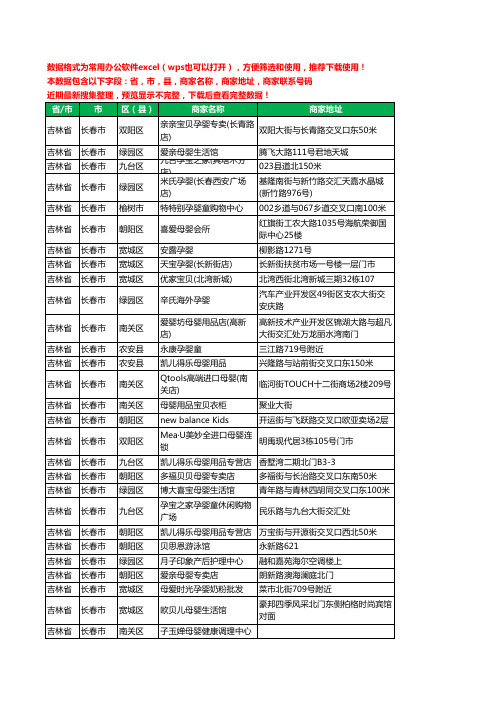 2020新版吉林省长春市月子服务工商企业公司商家名录名单黄页联系号码地址大全565家