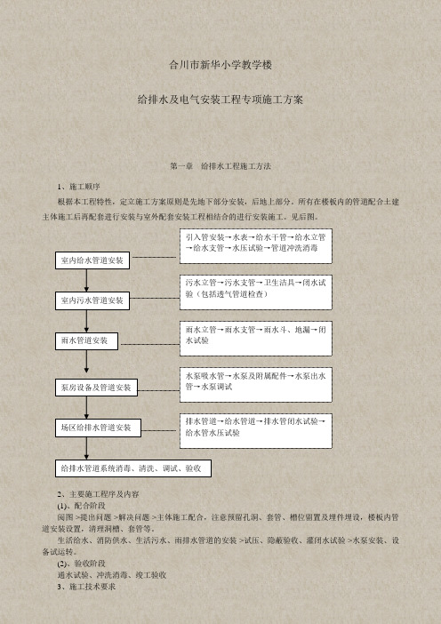 给排水及电气安装工程专项施工方案