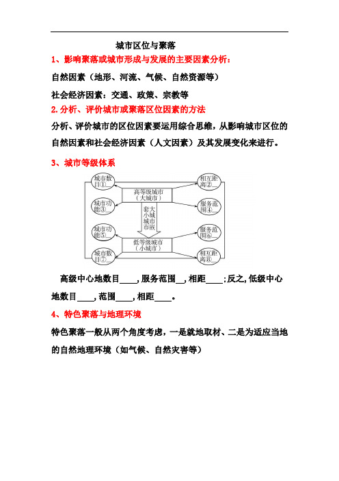 考点21   城市区位与聚落