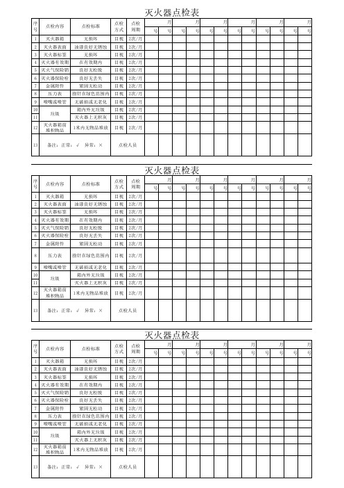 消防设施点检卡 (2)