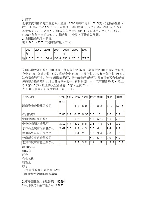 中国铅冶炼排名