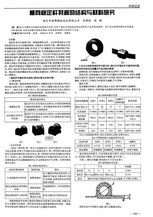 横向稳定杆衬套的结构与材料研究