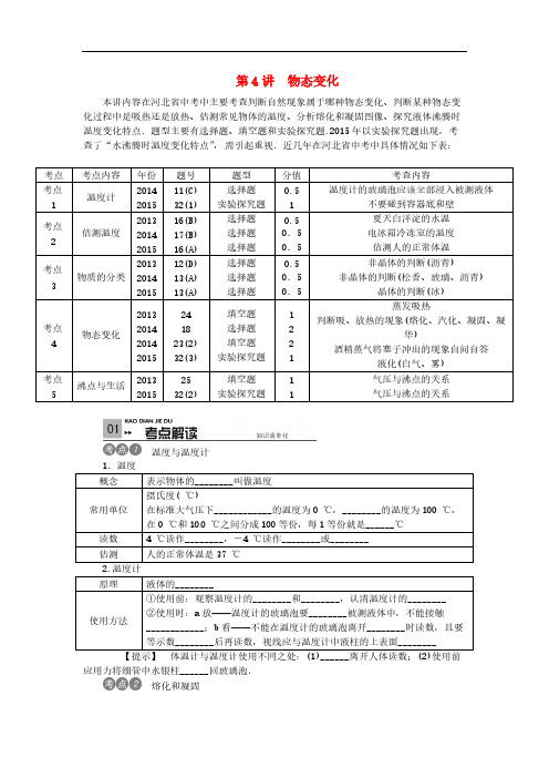 河北16中考复习滚动测试第4讲 物态变化(含答案) (4)-推荐下载