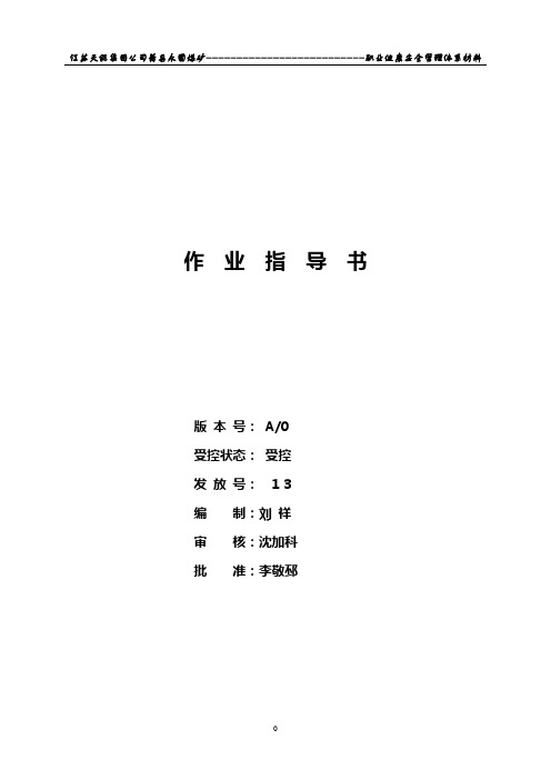 职业健康安全作业指导书(安全站)07.8.5