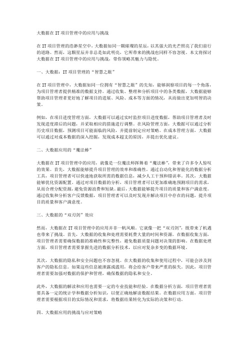 大数据在IT项目管理中的应用与挑战