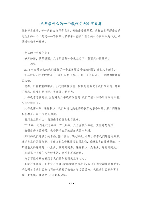 八年级什么的一个我作文600字6篇