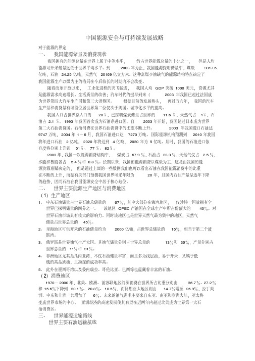 中国能源安全与可持续发展战略