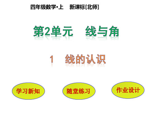 北师大版小学四年级上册数学精品教学课件 第2单元 线与角 第1节 线的认识