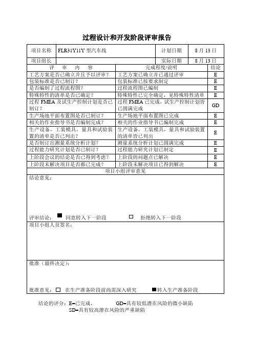 d33过程设计和开发阶段评审报告