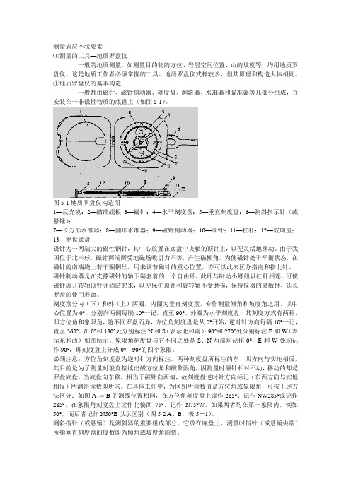 地质罗盘测量岩层产状要素