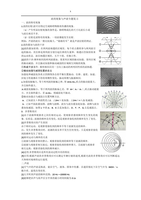 波的现象与声波专题复习(老师用)