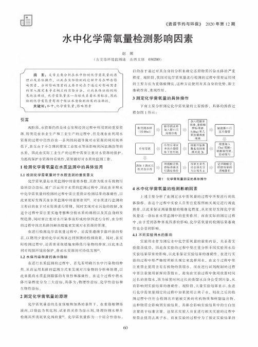 水中化学需氧量检测影响因素