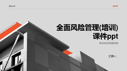 2023全面风险管理(标准培训)优质教案ppt