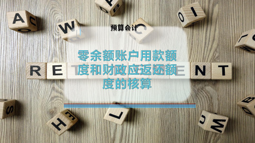 零余额账户用款额度和财政应返还额度的核算