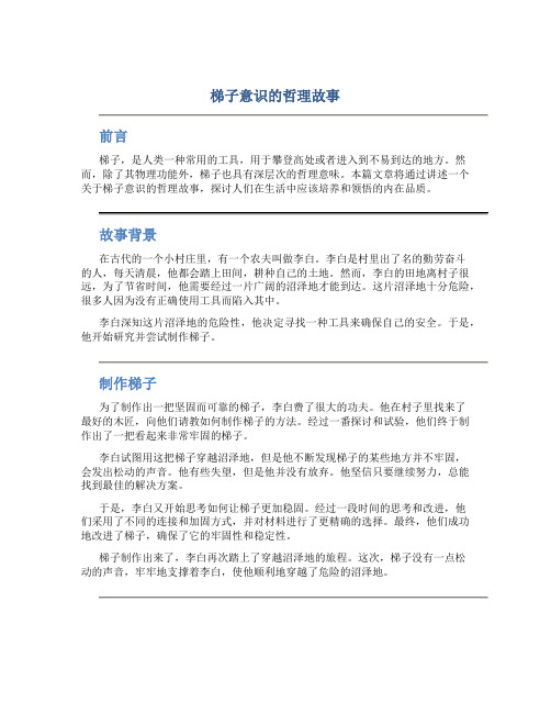 梯子意识的哲理故事