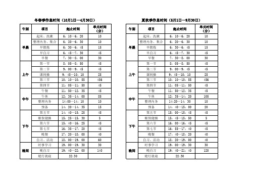 五中作息时间(1)(1)