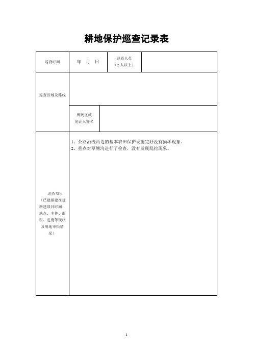 国土资源局耕保巡查记录表