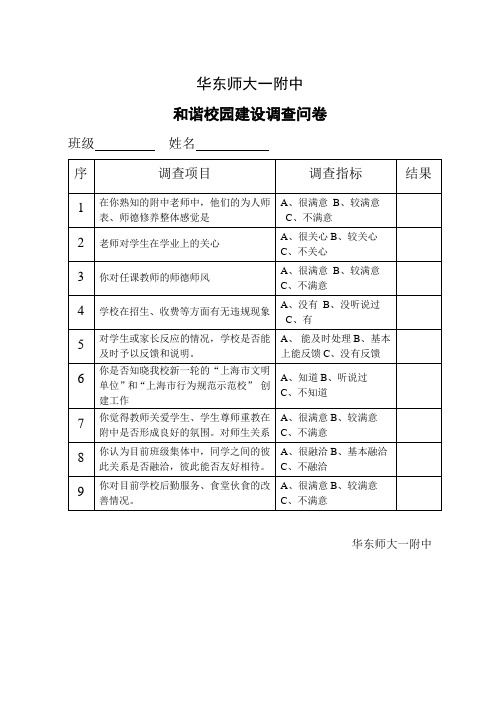 5-17-46-6和谐校园建设调查问卷 - 华东师大一附中