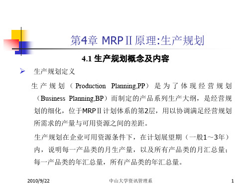 第4章 MRPⅡ原理-生产规划