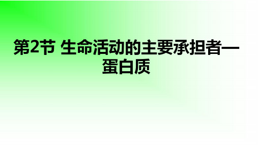 高中生物生命活动的主要承担者——蛋白质优秀课件