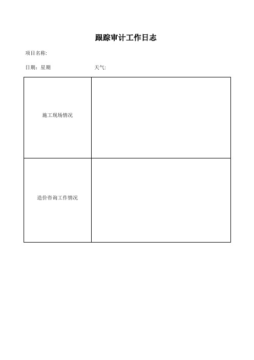 跟踪审计工作日志模板【可编辑范本】