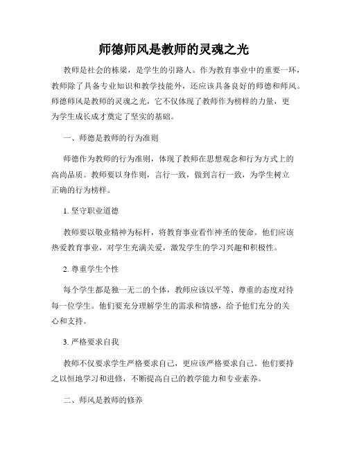 师德师风是教师的灵魂之光