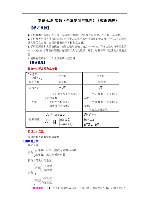 实数(全章复习与巩固)(知识讲解)-2022-2023学年七年级数学下册基础知识专项讲练(人教版)