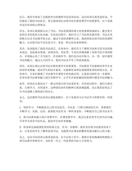 教师书法培训心得体会稿